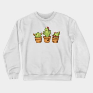 Cute and Happy Christmas Cactus Crewneck Sweatshirt